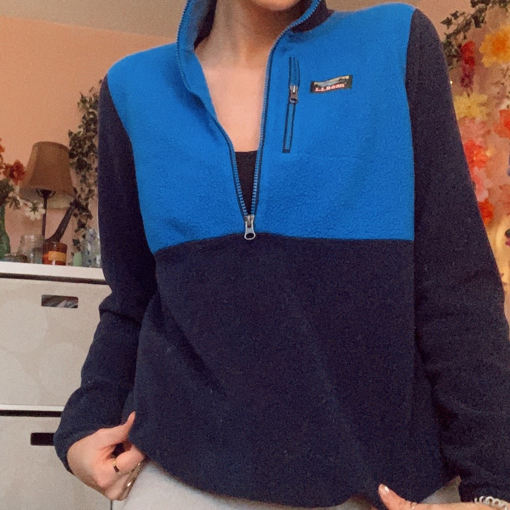 L.L. Bean Block Colored Quarter Zip!